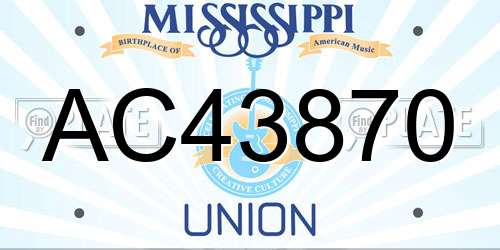AC43870 Mississippi License Plate