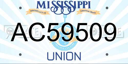 AC59509 Mississippi License Plate