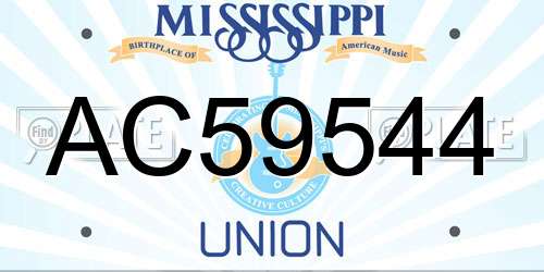 AC59544 Mississippi License Plate