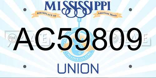 AC59809 Mississippi License Plate