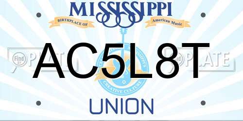 AC5L8T Mississippi License Plate