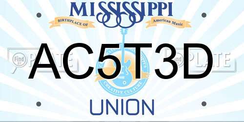 AC5T3D Mississippi License Plate