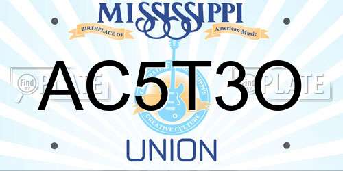 AC5T3O Mississippi License Plate