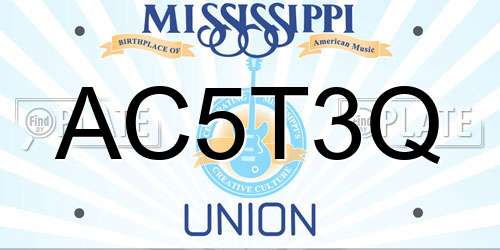 AC5T3Q Mississippi License Plate