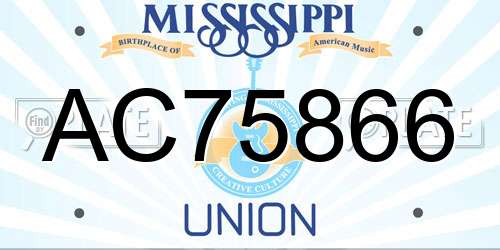 AC75866 Mississippi License Plate