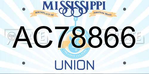 AC78866 Mississippi License Plate