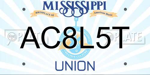 AC8L5T Mississippi License Plate