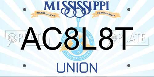 AC8L8T Mississippi License Plate