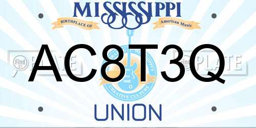 AC8T3Q Mississippi License Plate