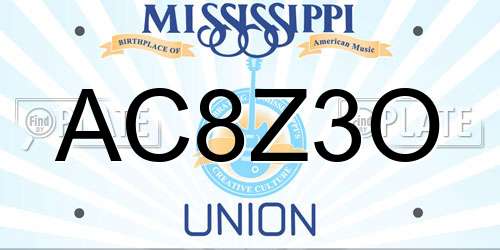 AC8Z3O Mississippi License Plate