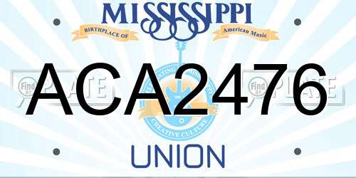 ACA2476 Mississippi License Plate