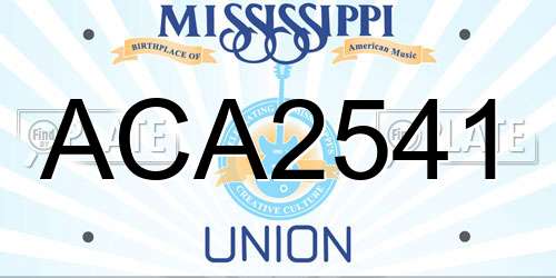 ACA2541 Mississippi License Plate