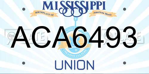ACA6493 Mississippi License Plate