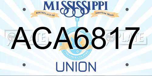 ACA6817 Mississippi License Plate