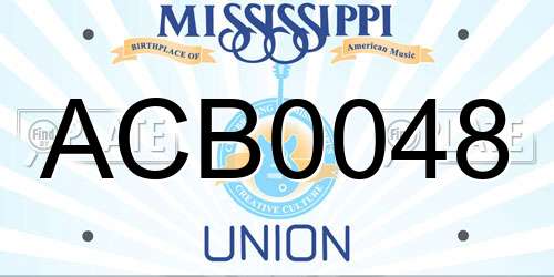 ACB0048 Mississippi License Plate