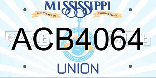 ACB4064 Mississippi License Plate