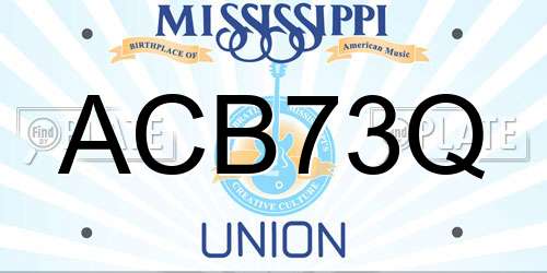 ACB73Q Mississippi License Plate