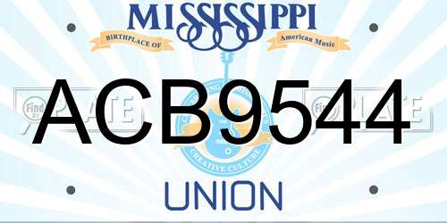 ACB9544 Mississippi License Plate