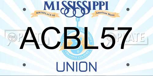 ACBL57 Mississippi License Plate
