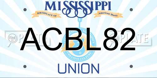 ACBL82 Mississippi License Plate