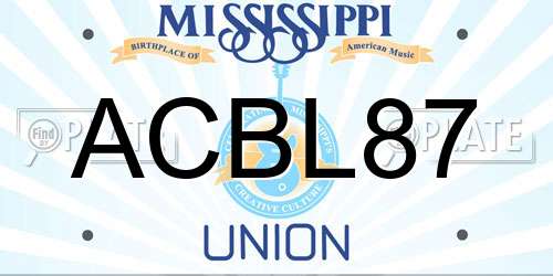ACBL87 Mississippi License Plate
