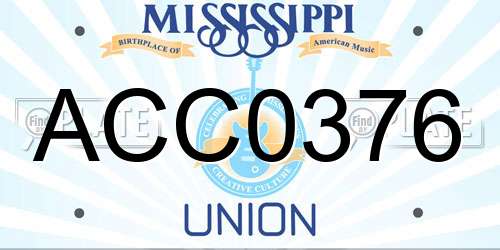 ACC0376 Mississippi License Plate