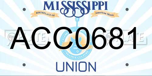 ACC0681 Mississippi License Plate