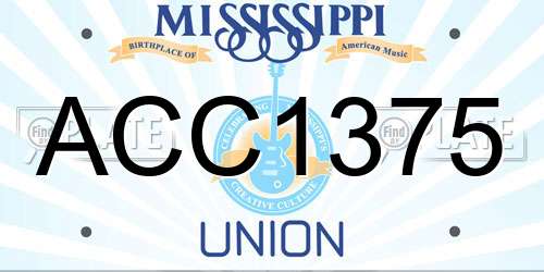 ACC1375 Mississippi License Plate