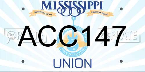 ACC147 Mississippi License Plate