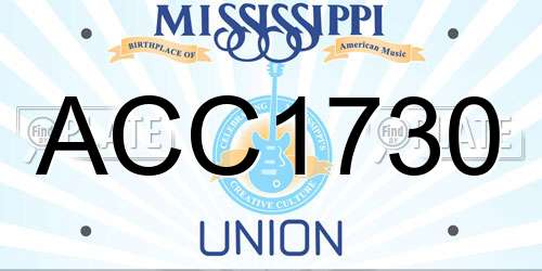 ACC1730 Mississippi License Plate