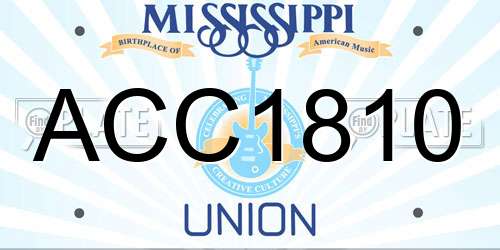 ACC1810 Mississippi License Plate