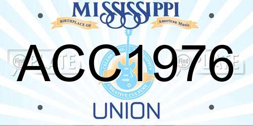 ACC1976 Mississippi License Plate