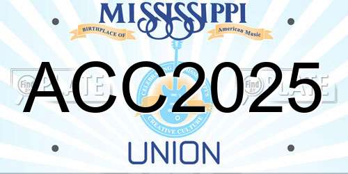 ACC2025 Mississippi License Plate