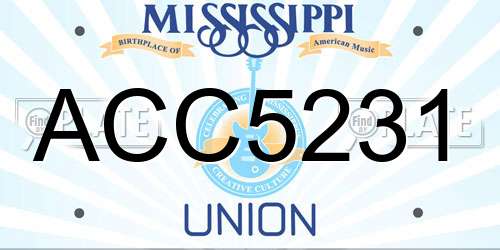 ACC5231 Mississippi License Plate