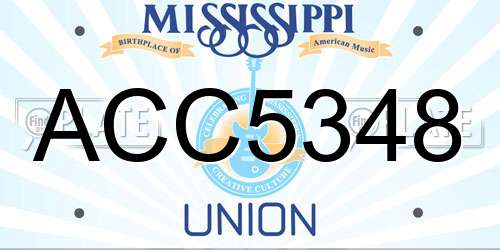 ACC5348 Mississippi License Plate