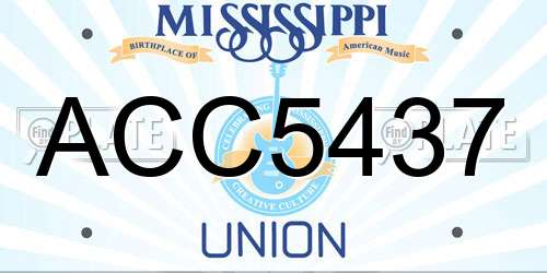 ACC5437 Mississippi License Plate