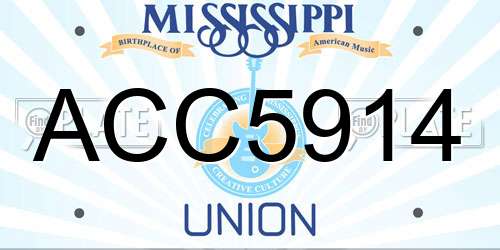 ACC5914 Mississippi License Plate