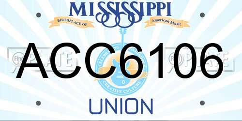 ACC6106 Mississippi License Plate