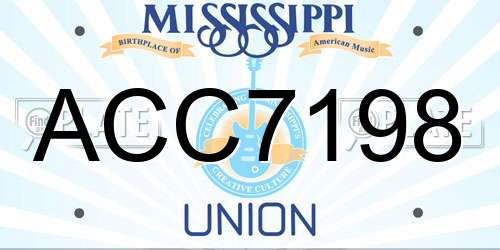ACC7198 Mississippi License Plate