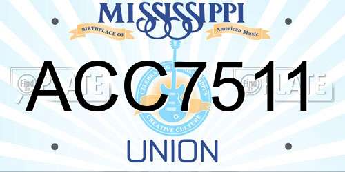 ACC7511 Mississippi License Plate