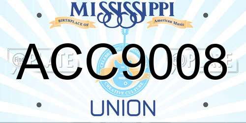 ACC9008 Mississippi License Plate