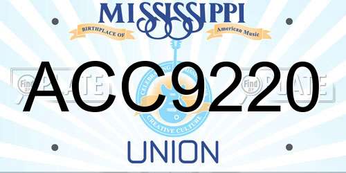 ACC9220 Mississippi License Plate