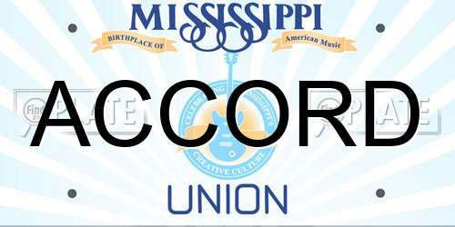 ACCORD Mississippi License Plate