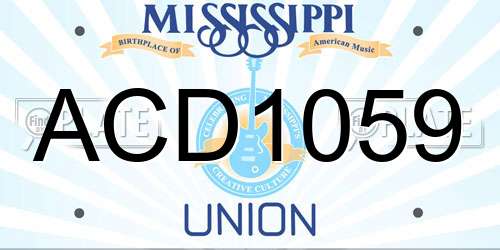 ACD1059 Mississippi License Plate