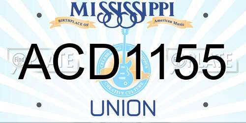 ACD1155 Mississippi License Plate