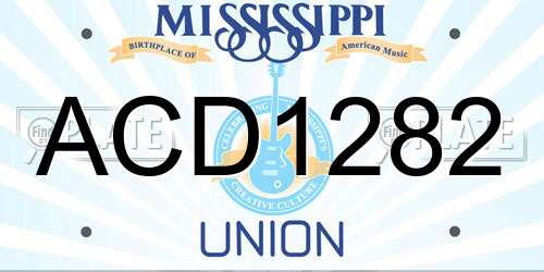 ACD1282 Mississippi License Plate