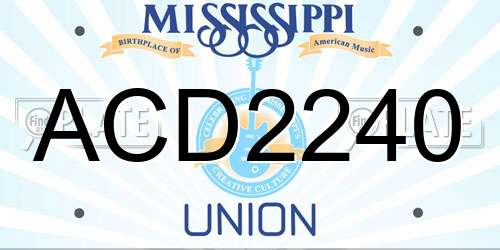 ACD2240 Mississippi License Plate