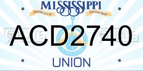 ACD2740 Mississippi License Plate
