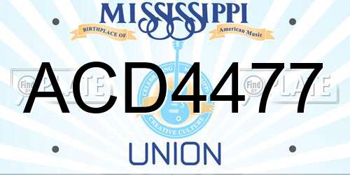 ACD4477 Mississippi License Plate