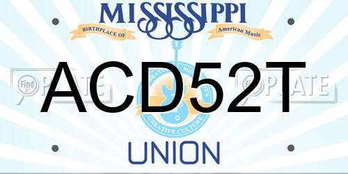 ACD52T Mississippi License Plate
